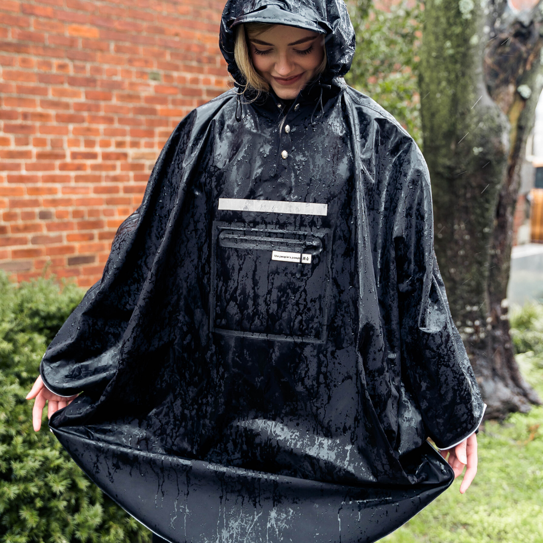 The Peoples Wear | Black Poncho - Rain
