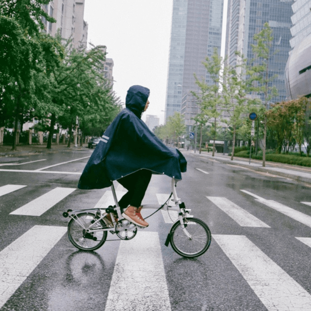 Navy Cycling Rain Poncho 3.0